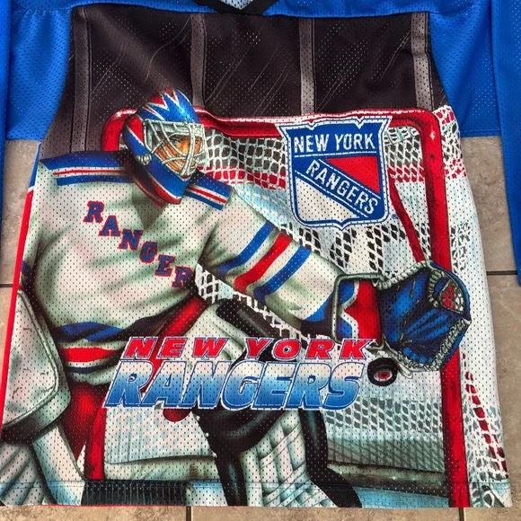 Vintage 90s NHL New York Rangers All Over Print Hockey Mesh CCM Jersey Sz Medium - Picture 2 of 10